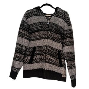 Akdemiks Geometric Knit Full-Zip Hooded Sweater, Size X-Large